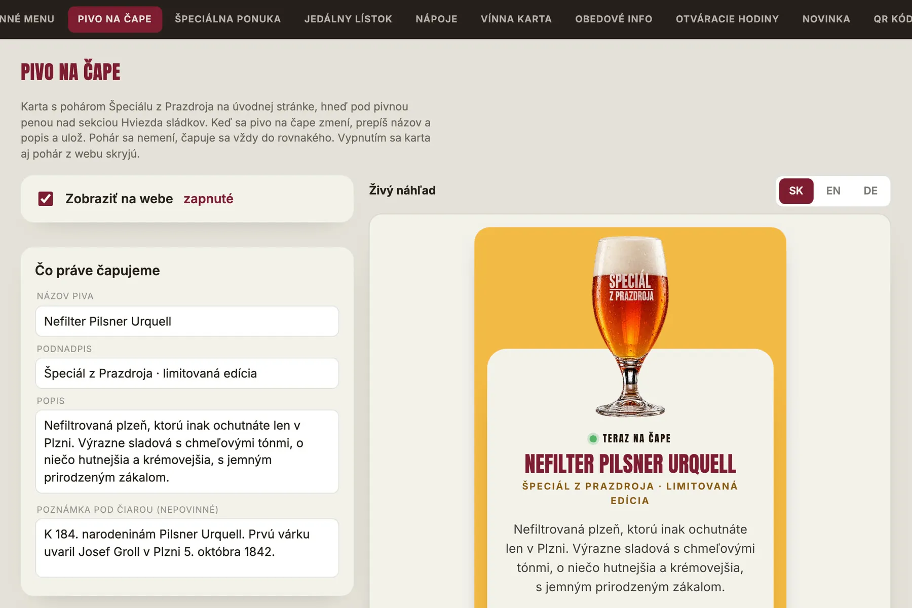 Administrácia Kinečka: pivo na čape so živým náhľadom