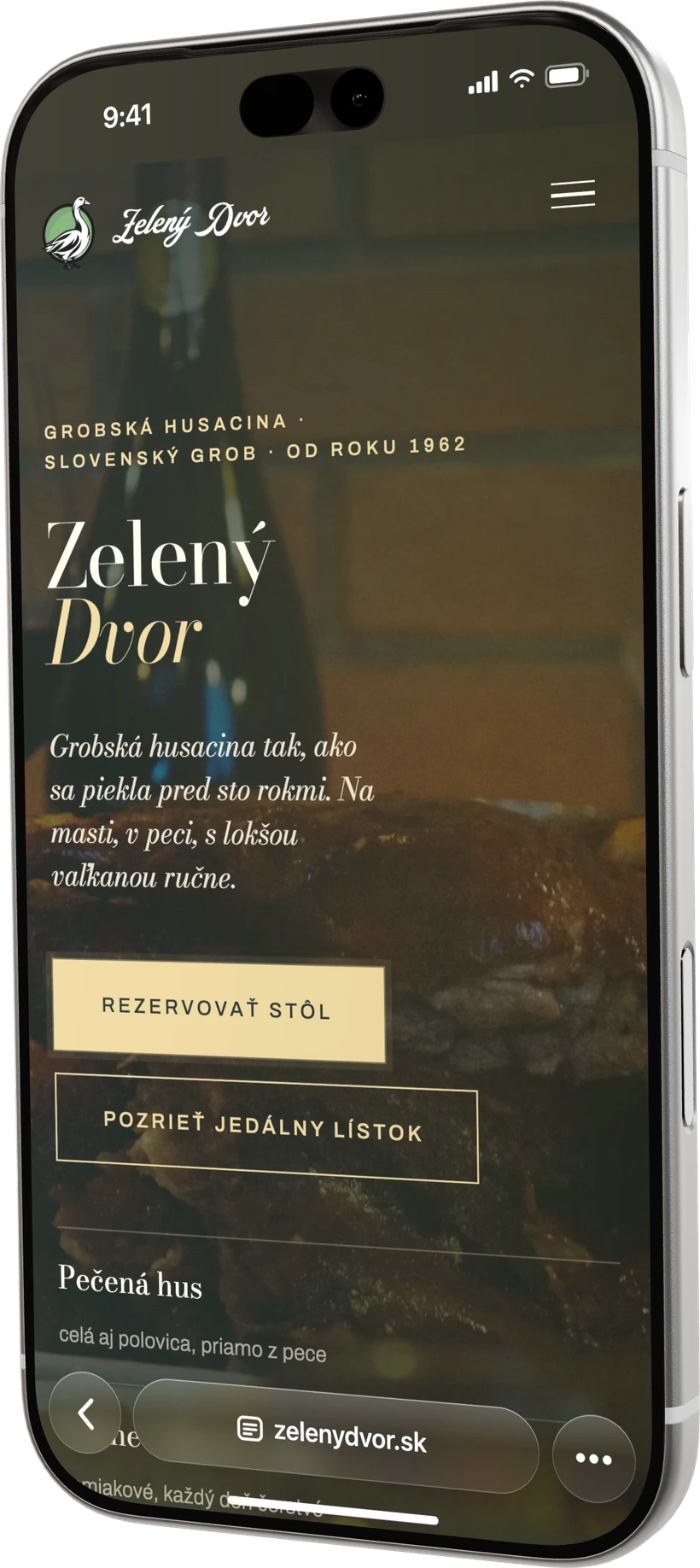 Web Zelený Dvor na iPhone